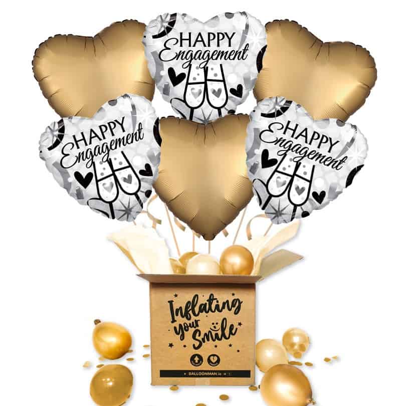 18" Engagement Balloon Bouquet Delivery - Glasses