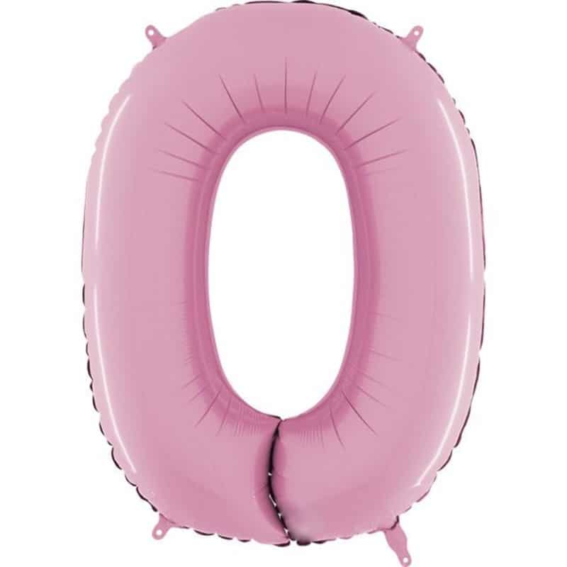 Pastel Pink Number 0 Balloon Helium Filled - 26"