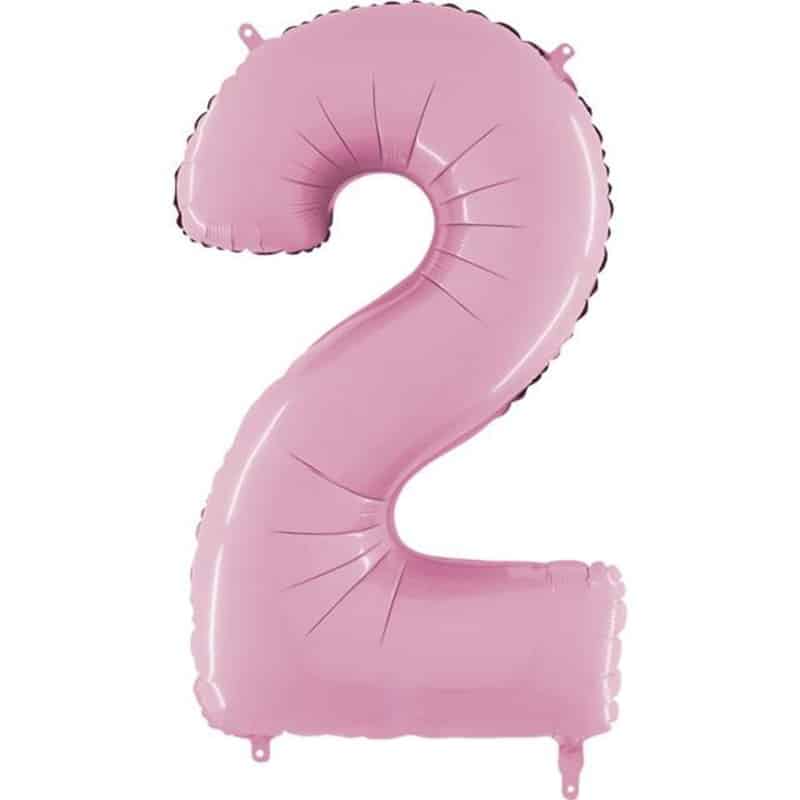 Pastel Pink Number 2 Balloon Helium Filled - 26"