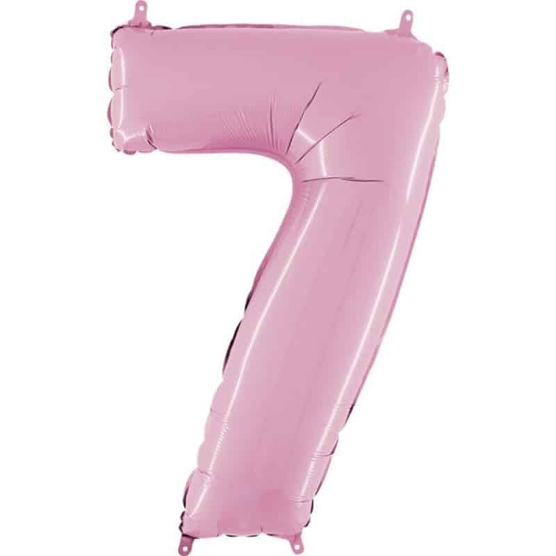 Pastel Pink Number 7 Balloon Helium Filled - 26"