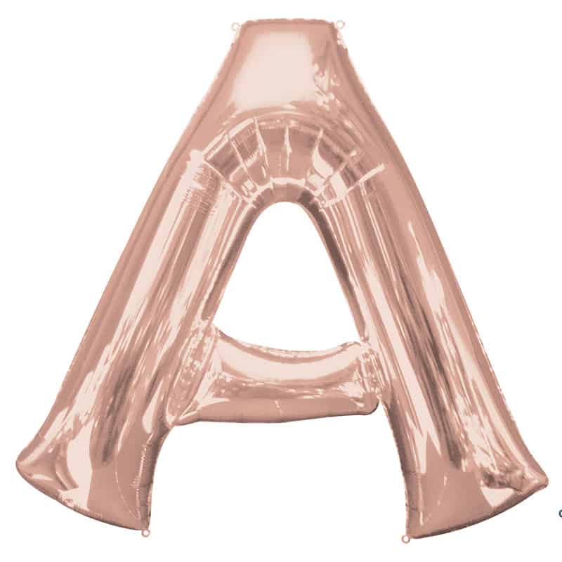 Rose Gold Letter A Helium Filled - 34"