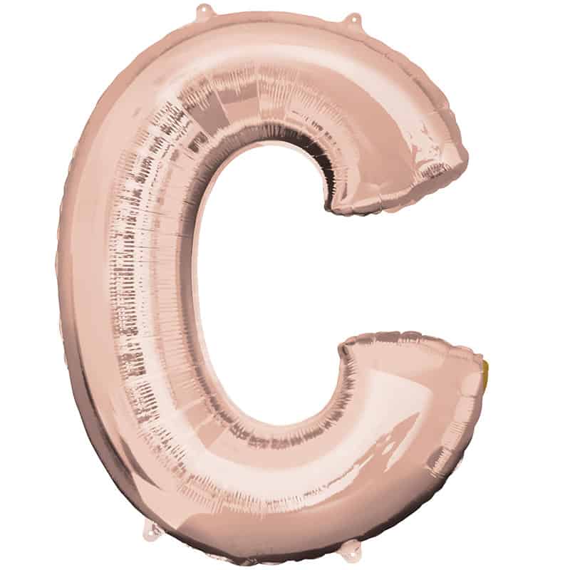 Rose Gold Letter C Helium Filled - 34"