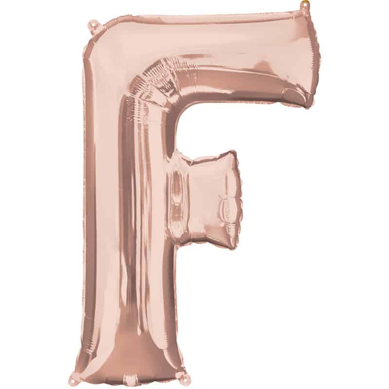 Rose Gold Letter F Helium Filled - 34"