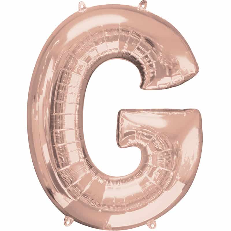 Rose Gold Letter G Helium Filled - 34"
