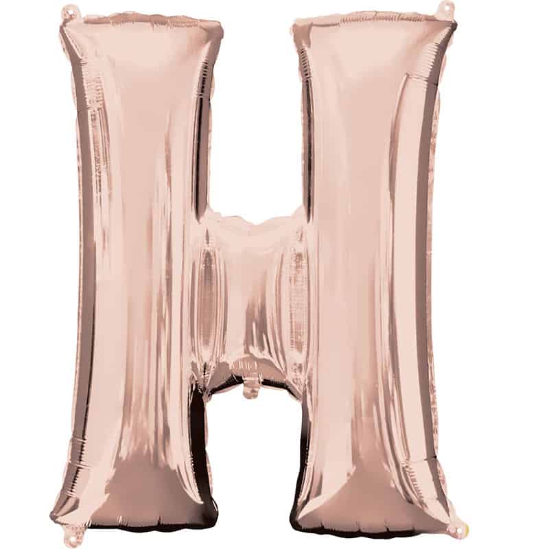 Rose Gold Letter H Helium Filled - 34"