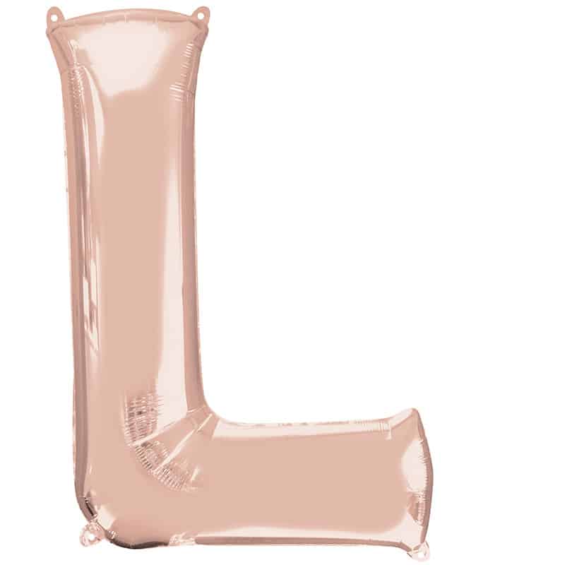 Rose Gold Letter L Helium Filled - 34"