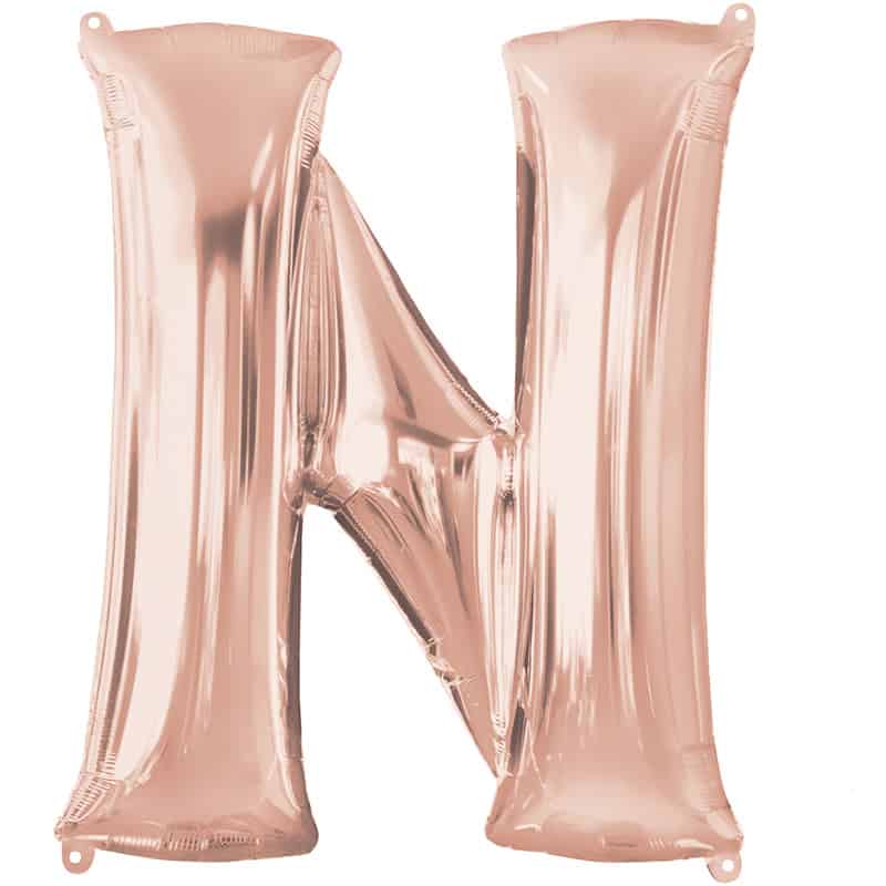 Rose Gold Letter N Helium Filled - 34"