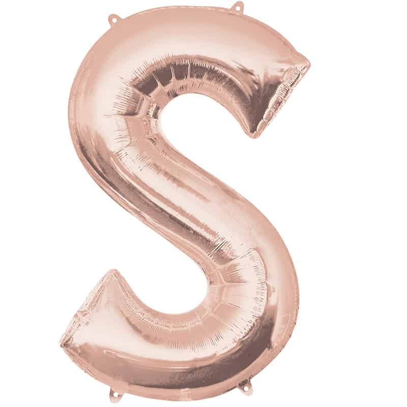 Rose Gold Letter S Helium Filled - 34"
