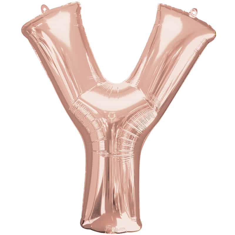 Rose Gold Letter Y Helium Filled - 34"