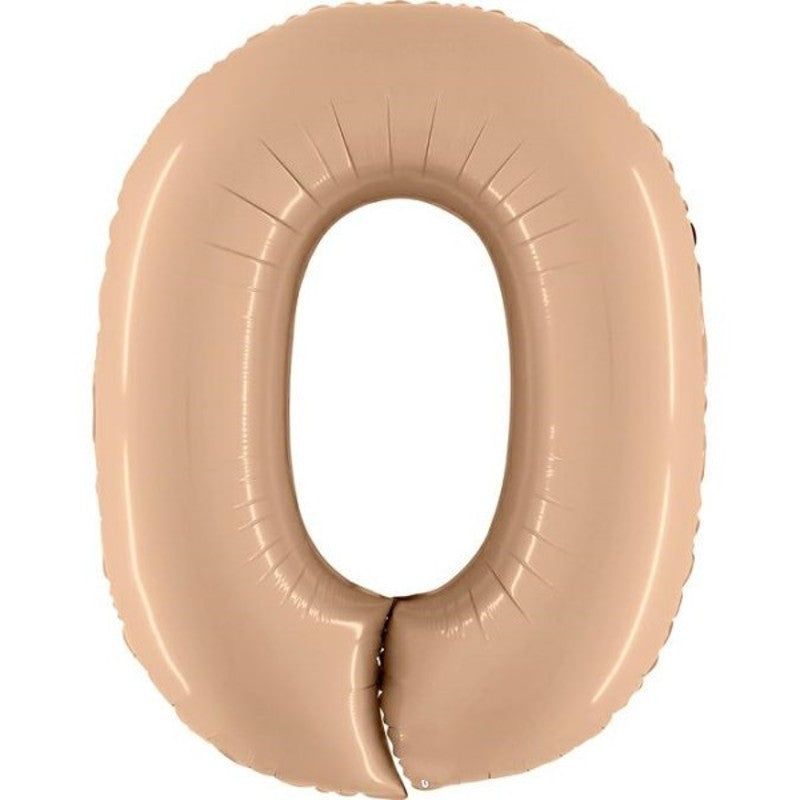 Nude Satin Number 0 Balloon Helium Filled - 34"