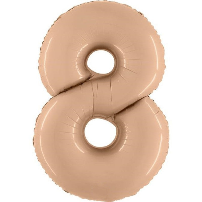 Nude Satin Number 8 Balloon Helium Filled - 34"
