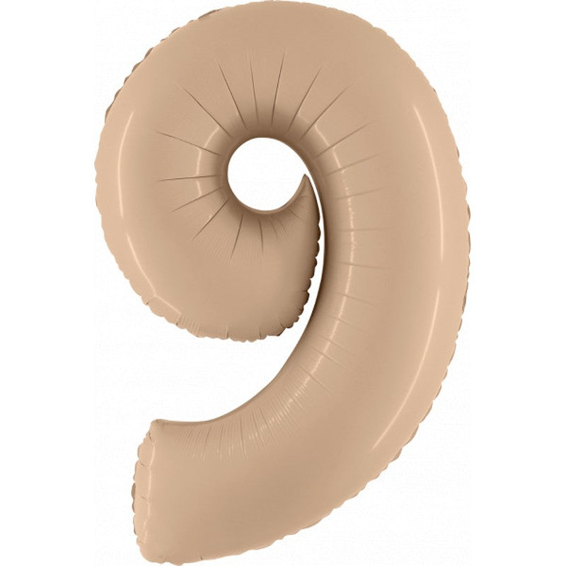 Nude Satin Number 9 Balloon Helium Filled - 34"
