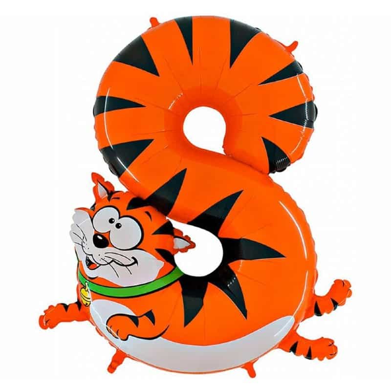 Animaloon Number 8 Cat Balloon Helium Filled - 40"