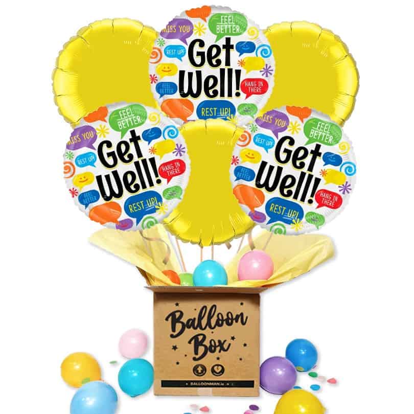 Get Well Soon Speech Bubble Foil Balloon Bouquet Delivery