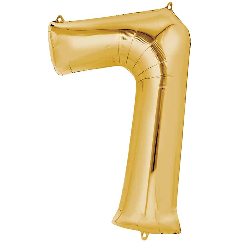 Gold Number 7 Balloon Helium Filled - 34"