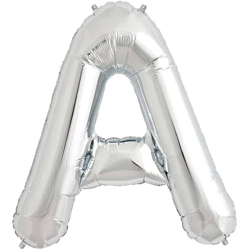 Silver Letter A Helium Filled - 34"