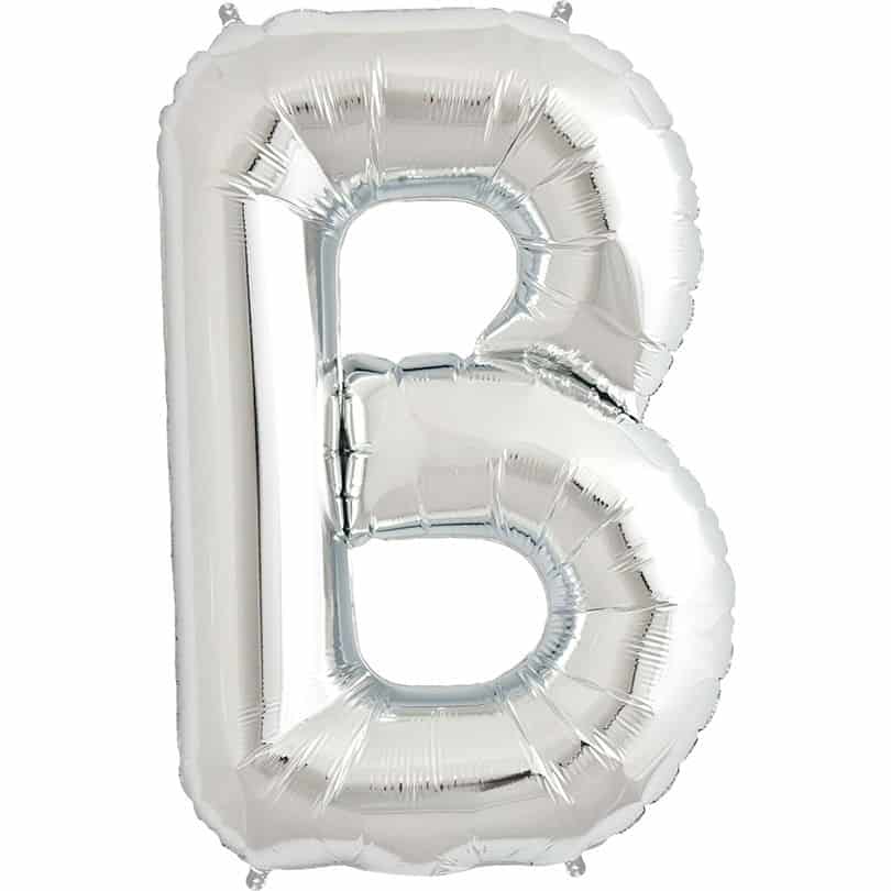 Silver Letter B Helium Filled - 34"