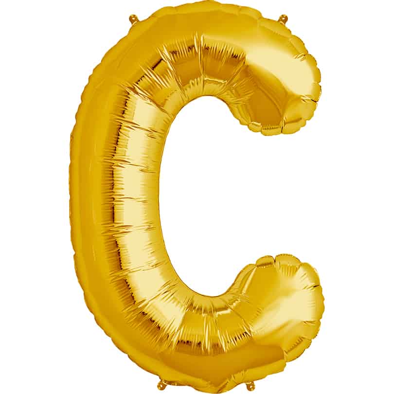 Gold Letter C Helium Filled - 34"