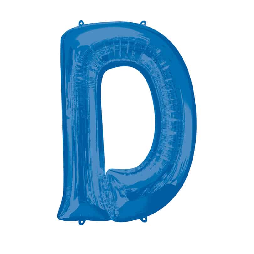 Blue Letter D Helium Filled - 34"