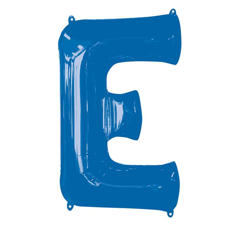 Blue Letter E Helium Filled - 34"