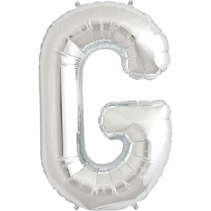 Silver Letter G Helium Filled - 34"
