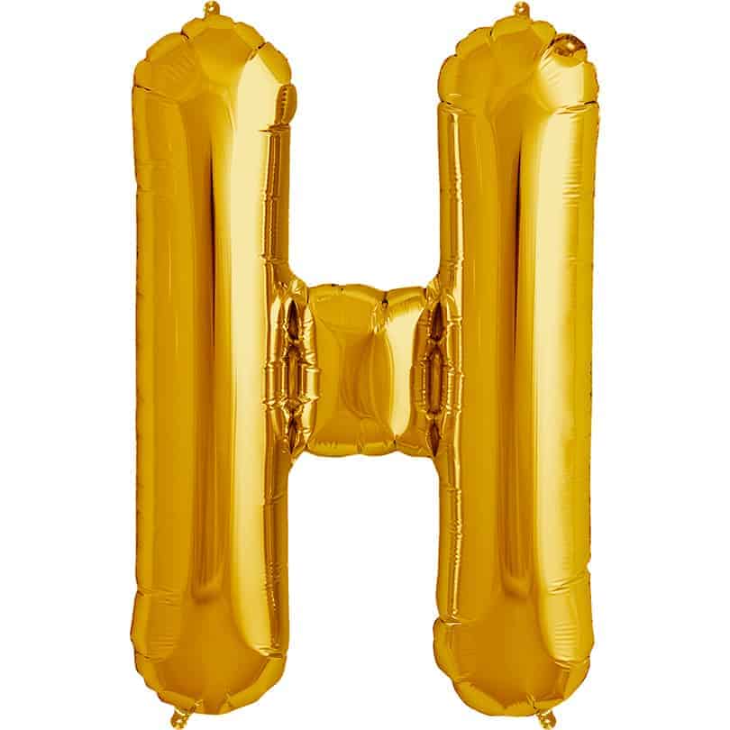 Gold Letter H Helium Filled - 34"