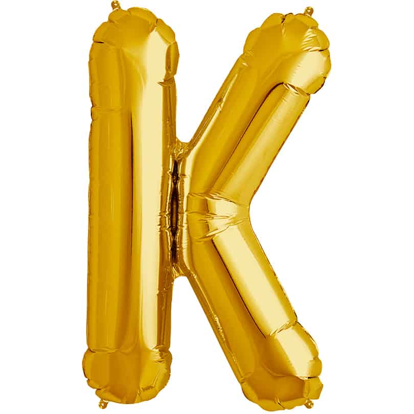 Gold Letter K Helium Filled - 34"
