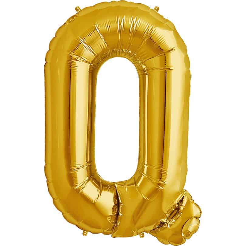 Gold Letter Q Helium Filled - 34"