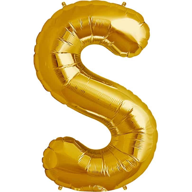 Gold Letter S Helium Filled - 34"