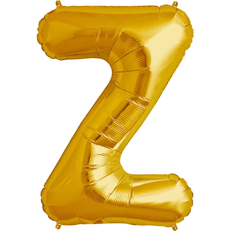 Gold Letter Z Helium Filled - 34"