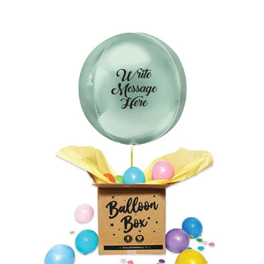 Round Shaped Personalised Orb Balloon - Mint Green