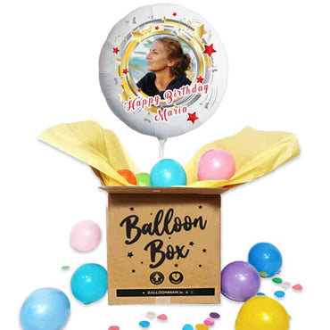 Photo Balloon | Happy Birthday Gold Stars