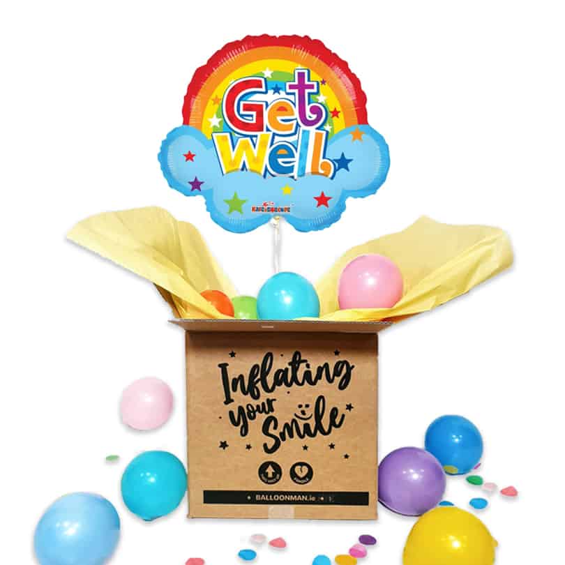 18" Get Well Balloon Delivery - Rainbow Shape