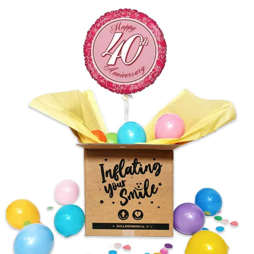 18" Happy 40th Anniversary Balloon Delivery