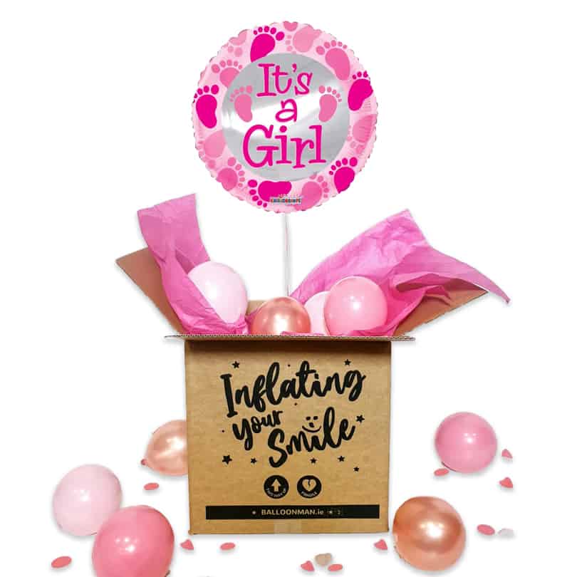 18" Baby Pink Footprints Balloon Delivery