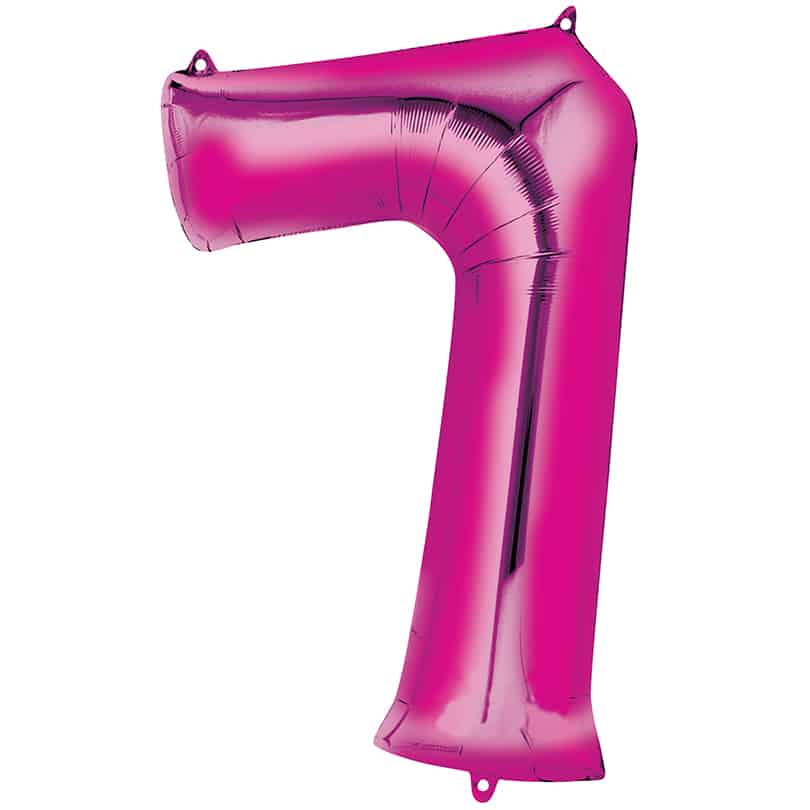 Pink Number 7 Balloon Helium Filled - 34"