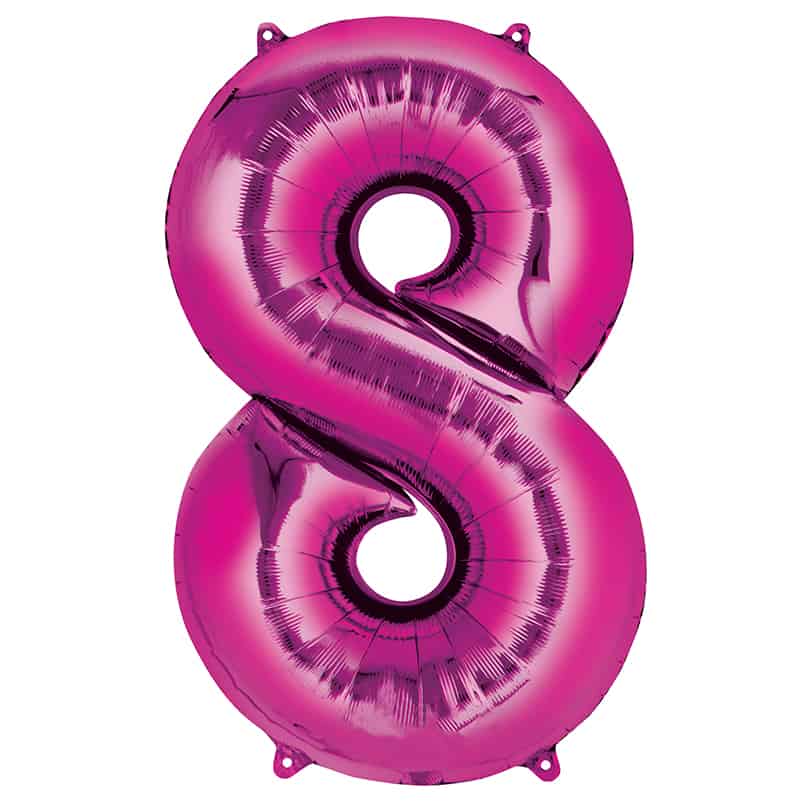 Pink Number 8 Balloon Helium Filled - 34"