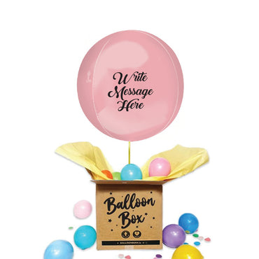Round Shaped Personalised Orb Balloon - Pink