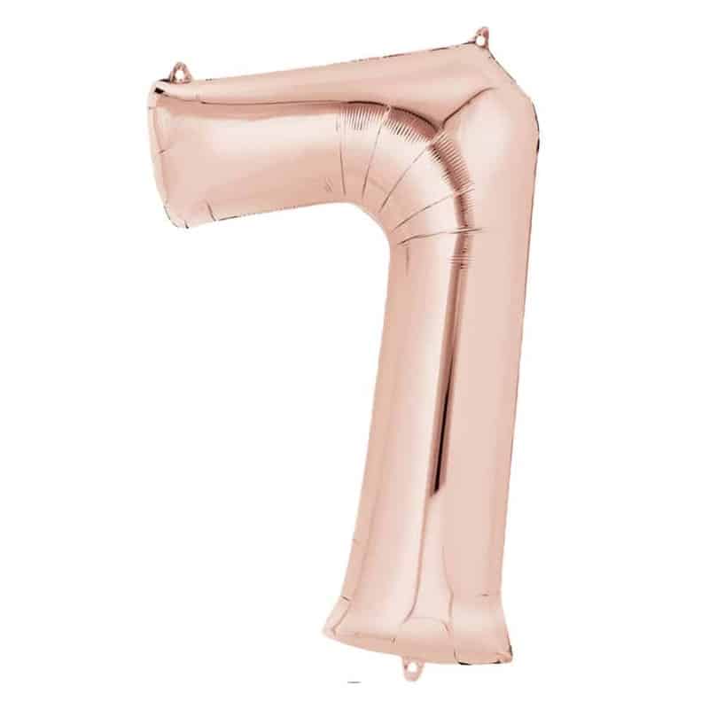 Rose Gold Number 7 Helium Filled - 34"