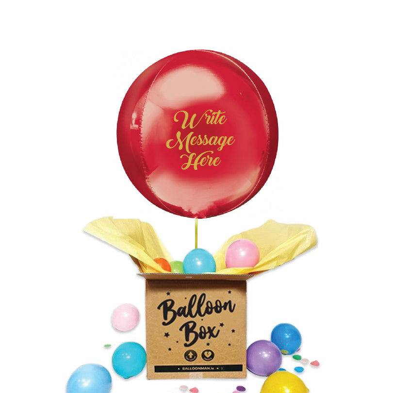 Round Shaped Personalised Orb Balloon - Red
