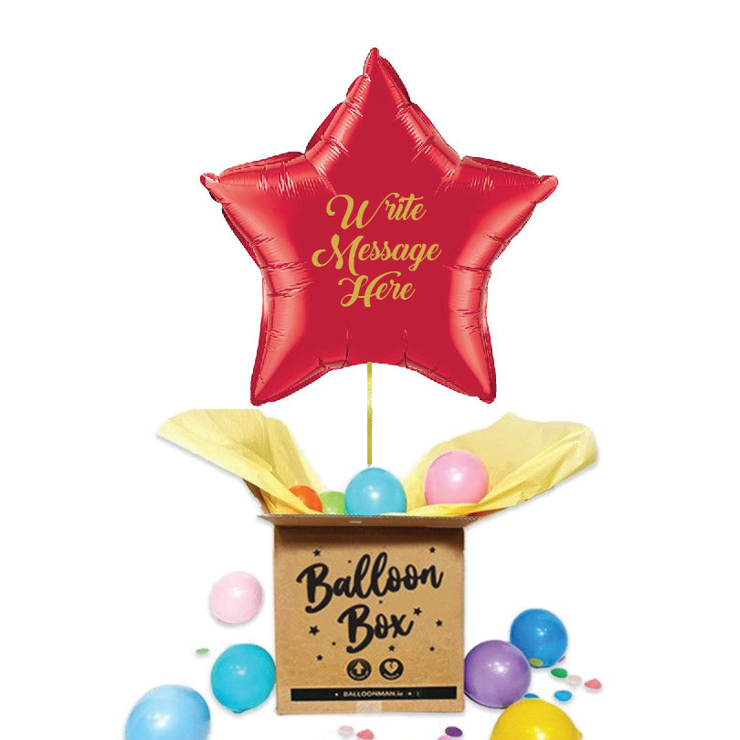 Star Shaped Personalised Balloon - Red