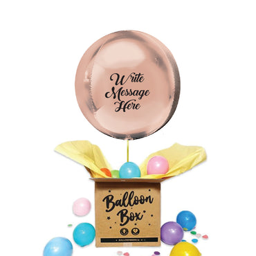 Round Shaped Personalised Orb Balloon - Rose Gold