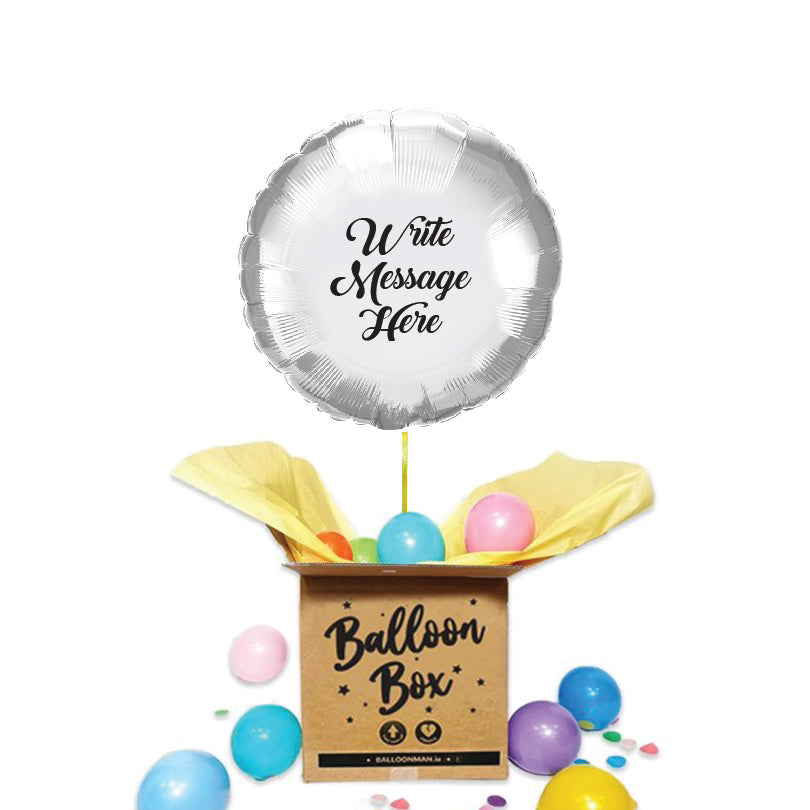 Round Shaped Personalised Balloon - Silver