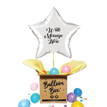 Star Shaped Personalised Balloon - Silver