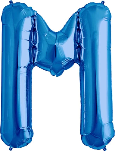 Blue Letter M Helium Filled - 34"
