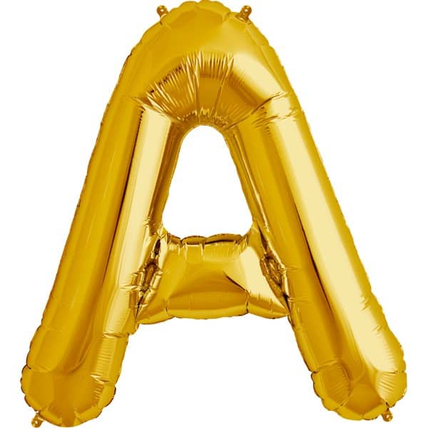Gold Letter A Helium Filled - 34"