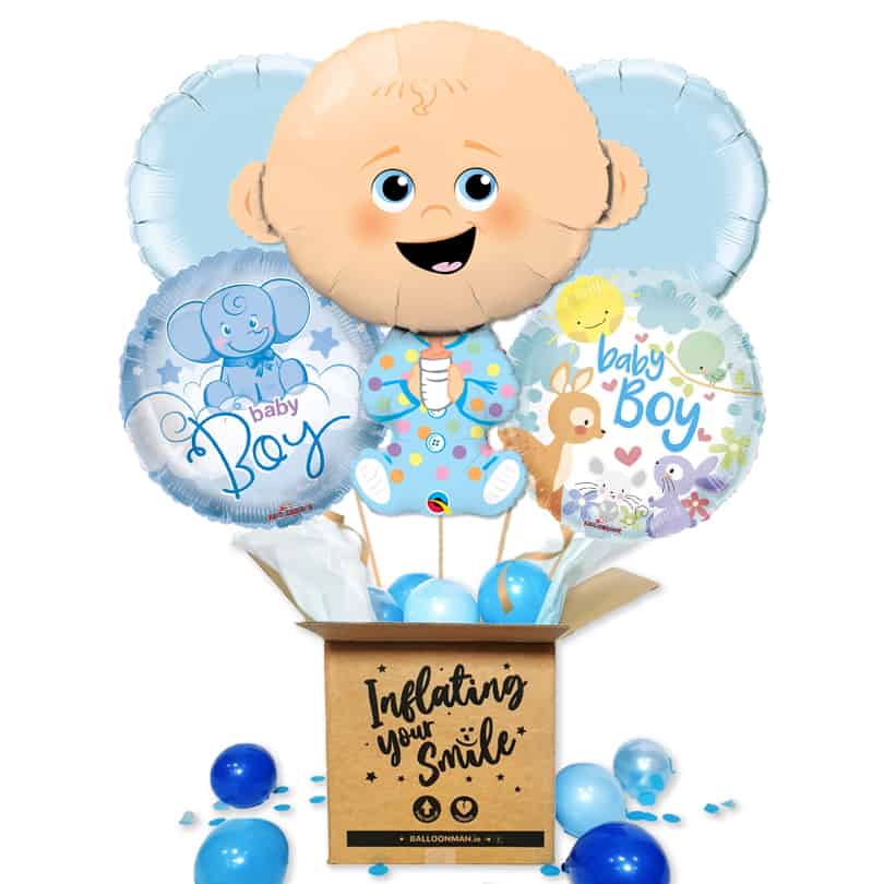 Baby Boy Foil Balloon Bouquet Delivery