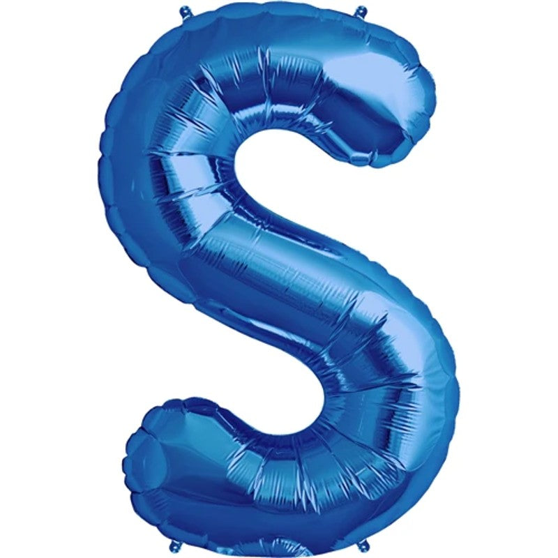 Blue Letter S Helium Filled - 34"
