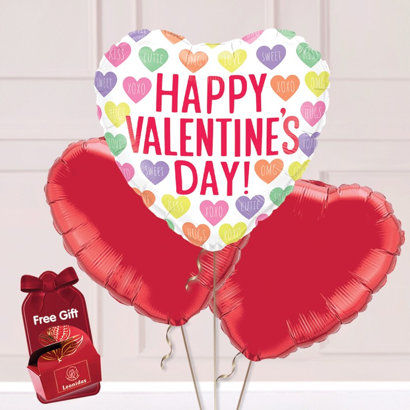 Happy Valentine Balloon Bouquet Delivery - Sweets