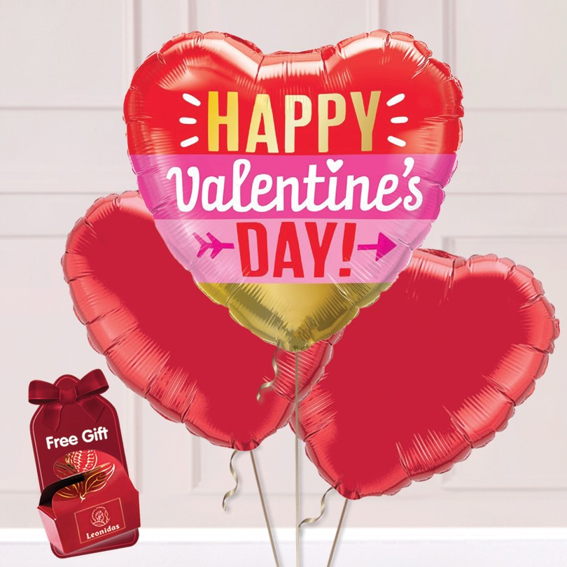 Happy Valentine Balloon Bouquet Delivery - Arrow